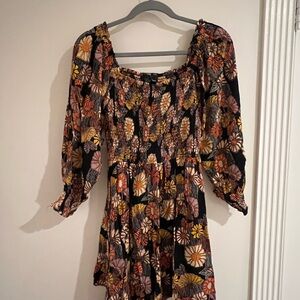 Angie Multicolor Floral Long Sleeve Dress
